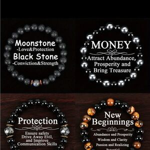 Men's Natural Stone Beaded Bracelet Set